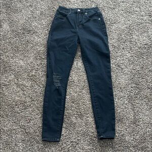 Good American Black Distressed Skinny Jeans 26